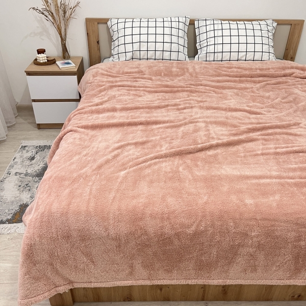 Плед покривало велсофт травка пудра