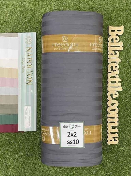 Страйп сатин Napolyon N10 полоска 2х2 графіт