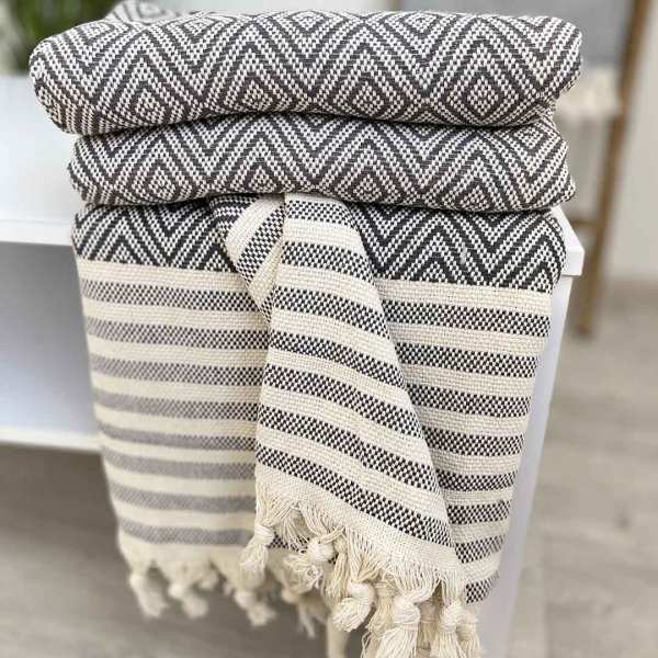 Плед покривало 180х230 ромб графіт