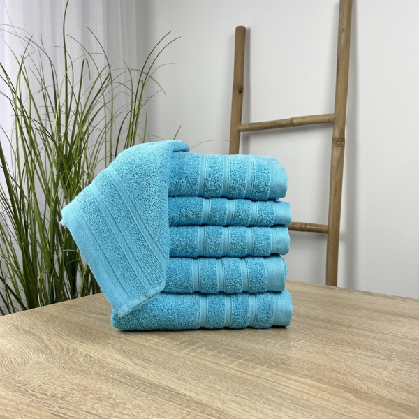 Рушники лице 50х90 5 штук аквамарин