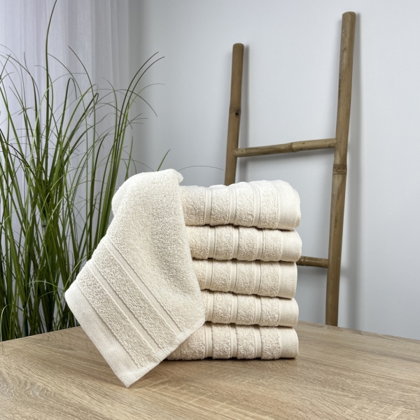 Рушники лице 50х90 5 штук  молочний