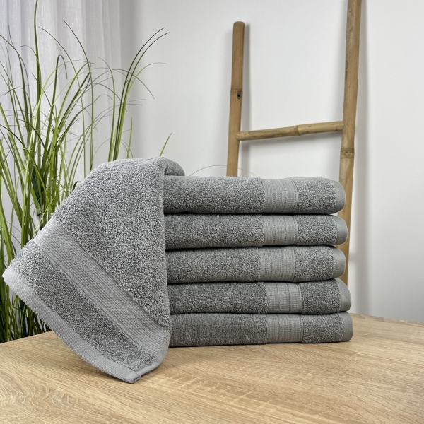 Рушники баня 70х140 5 штук  сірий