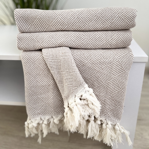 Плед покривало 210х230 крекер беж