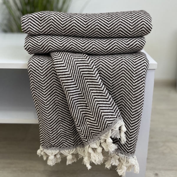 Плед-покривало 200х230 зігзаг шоколад