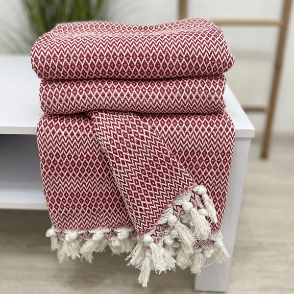 Плед покривало 210х230  ромб червоний
