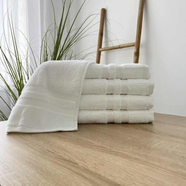 Рушники баня 70х140 5 штук   білий з бортом