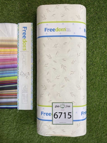 Ранфорс принт 6715 листя беж