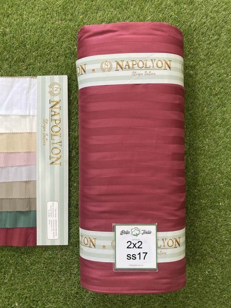Страйп сатин Napolyon N17 полоска 2х2 пудра