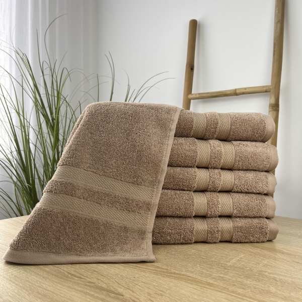 Рушники баня 70х140 5 штук  капучино