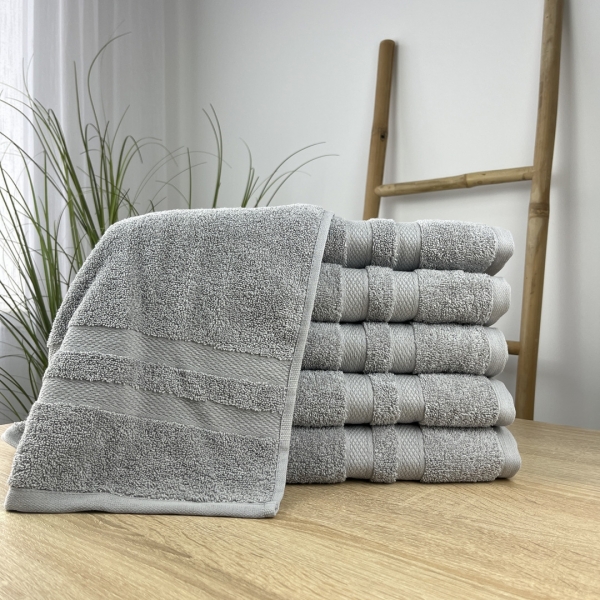 Рушники баня 70х140 5 штук  світло сірий