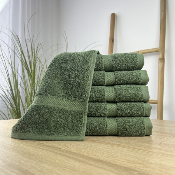 Рушники лице 50х90 5 штук   зелений