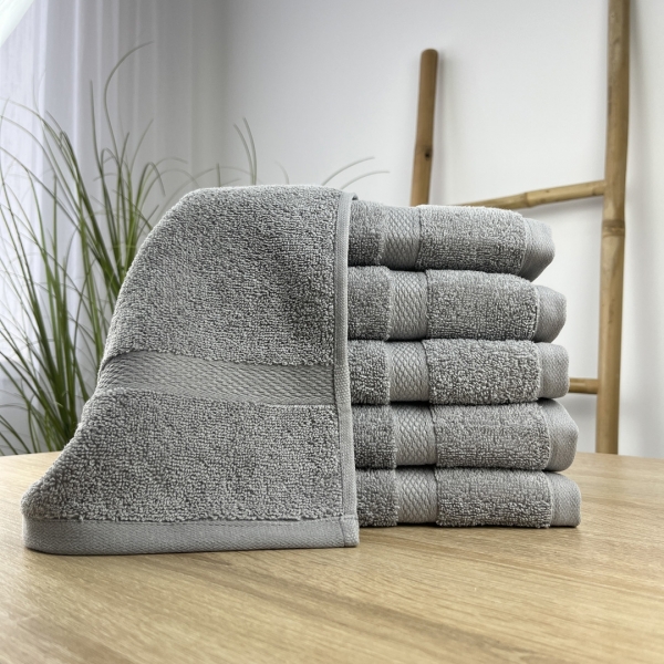 Рушники лице 50х90 5 штук  сірий