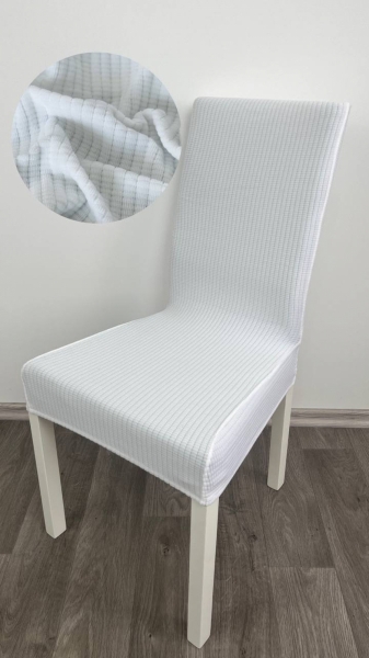 Чохол на крісло клітинка велика біла 