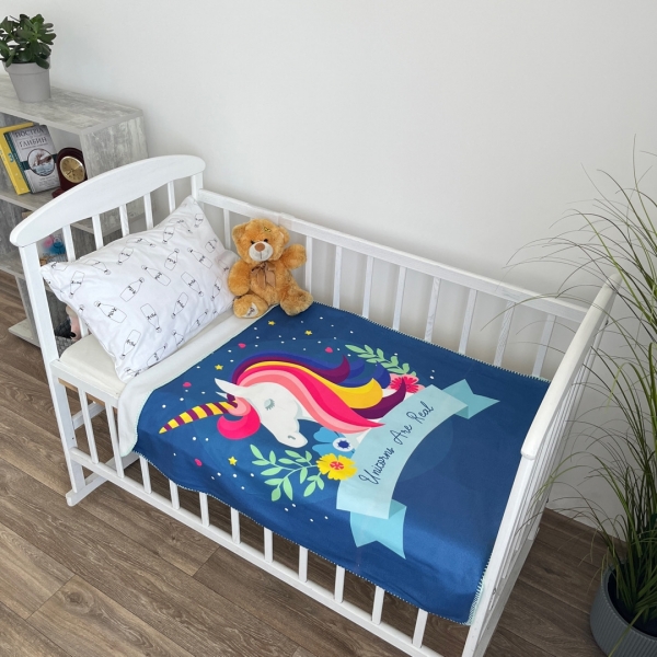 Плед флісовий дитячий єдиноріг