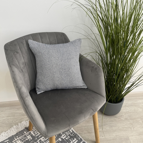 Декоративні подушки зигзаг синій