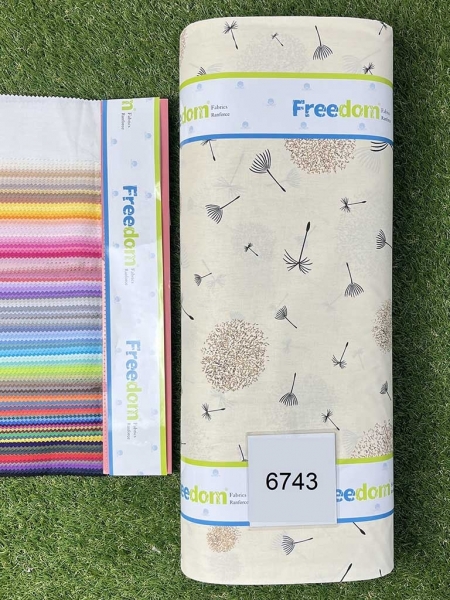 Ранфорс принт 6743 на бежевому фоні