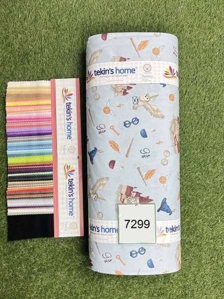 Ранфорс принт 7299 синій фон