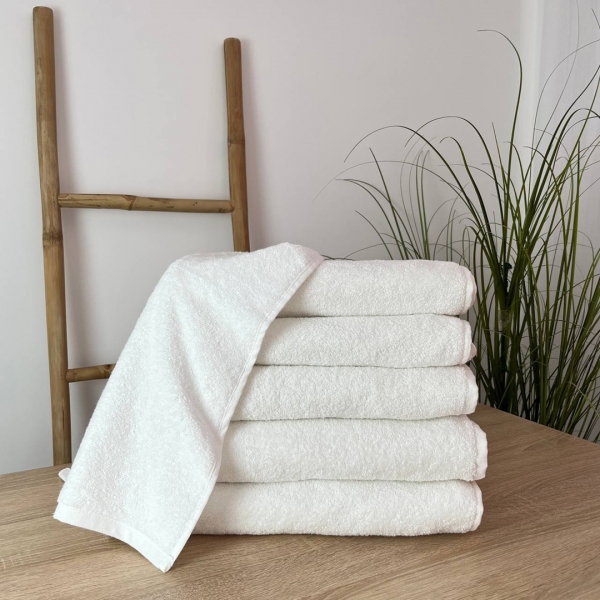 Рушники баня 70х140 5 штук   білий  без борта