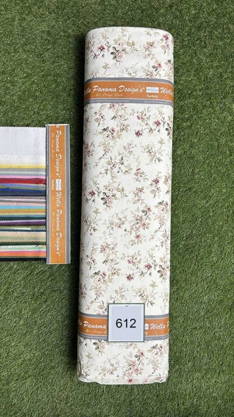 Дак принт 612 квіти на молочному фоні