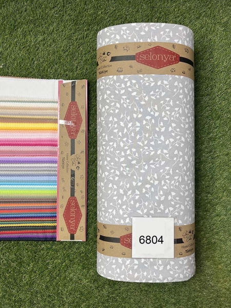 Ранфорс принт 6804 на сірому фоні