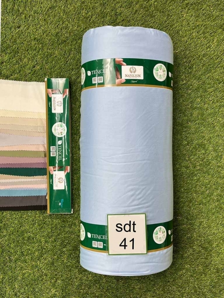 Сатин тенсел 100% код 41 блакитний