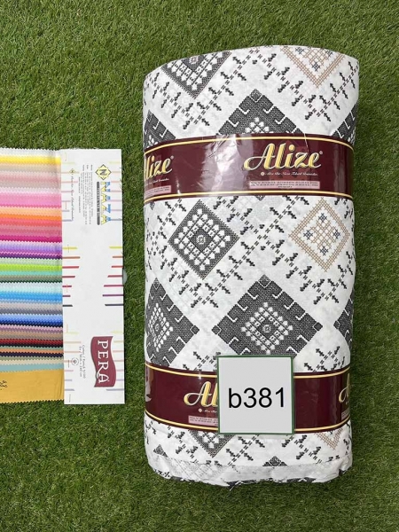 Бязь принт 381 вишивка коричнева