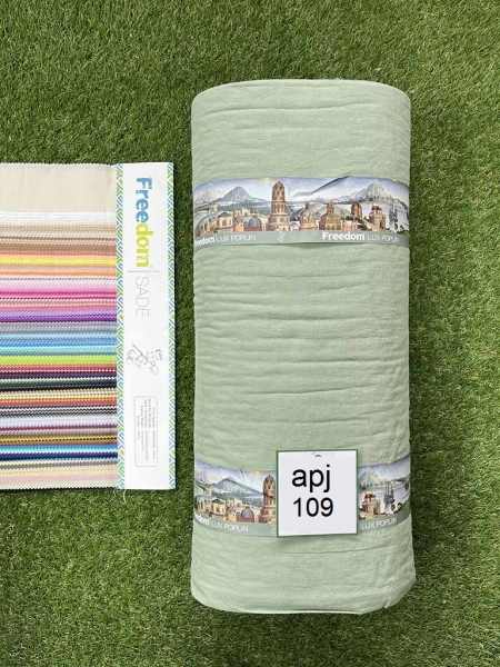 Ранфорс жакард №109 квіти ментол