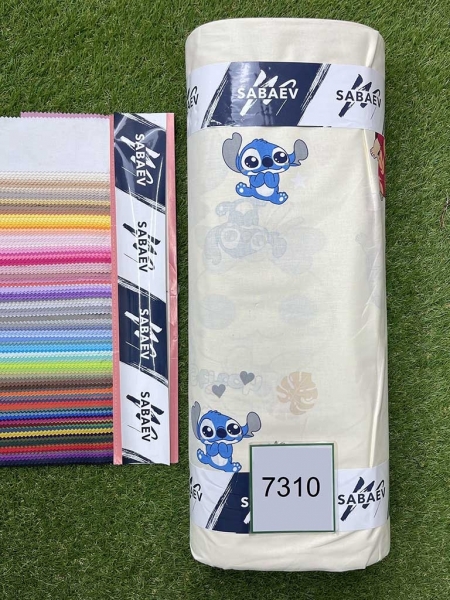 Ранфорс принт 7310 Ліло і Стіч на молочному фоні