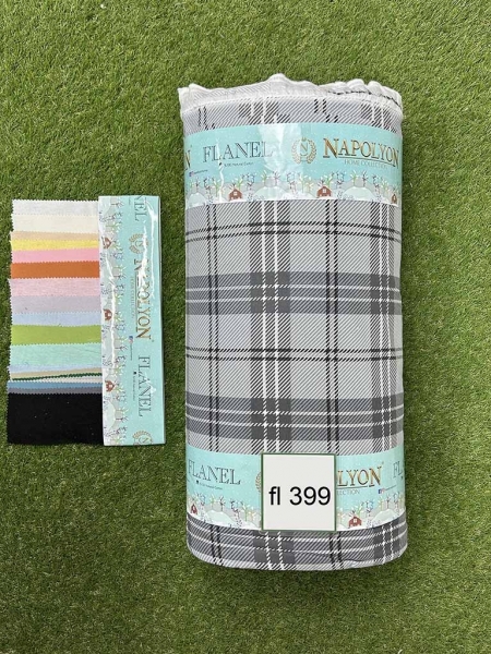 Фланель принт 399 клітинка сіра 