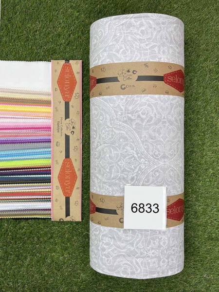 Ранфорс принт 6833  вензеля сірі