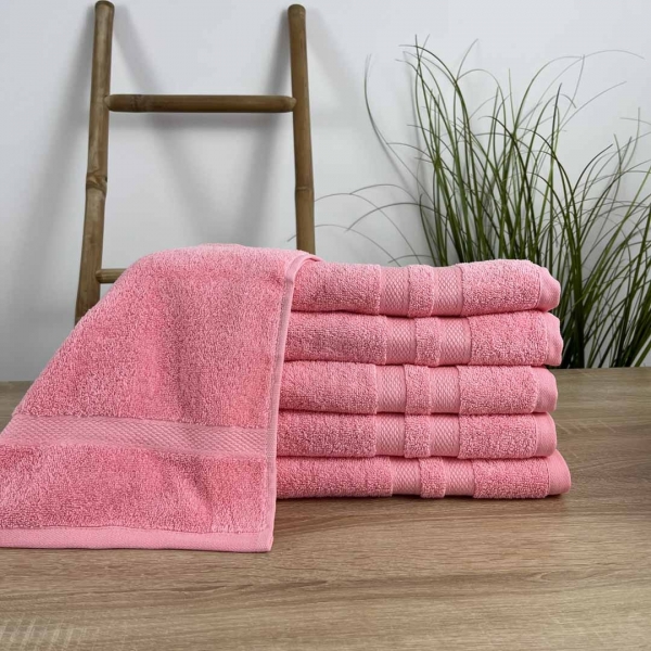 Рушники баня 70х140 5 штук   Кораловий