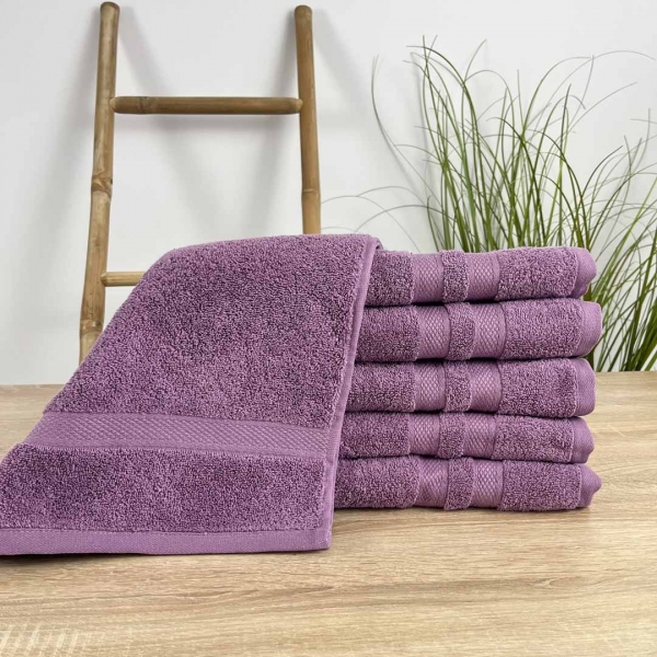 Рушники баня 70х140 5 штук    Темний фіолет