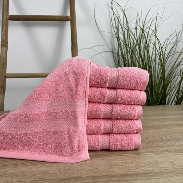 Рушники лице 50х90 5 штук   Кораловий