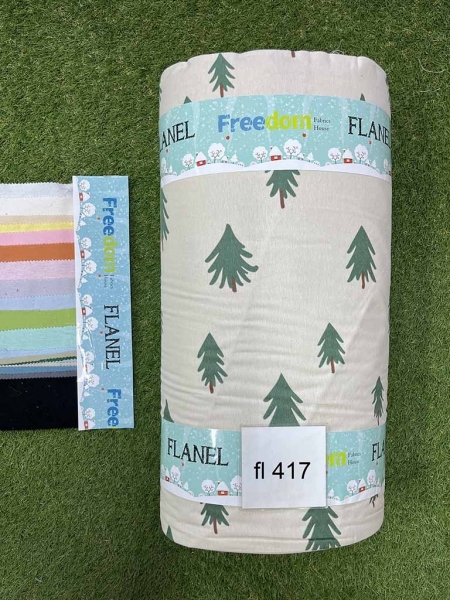 Фланель принт 417 на бежевому фоні