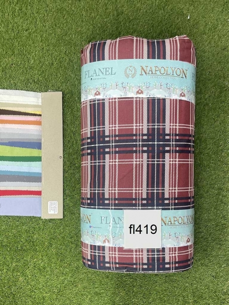 Фланель принт 419 клітинка бордо