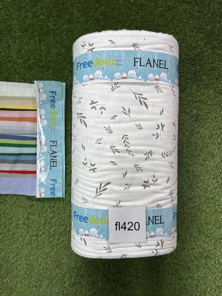 Фланель принт 420 на молочному фоні