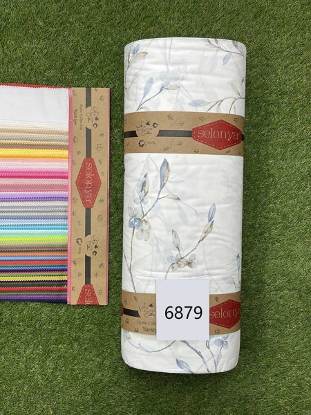 Ранфорс принт 6879 блакитні 