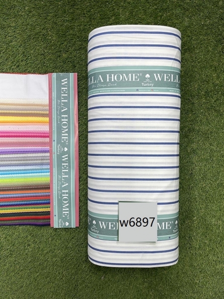 Ранфорс принт 6897 полоска синя