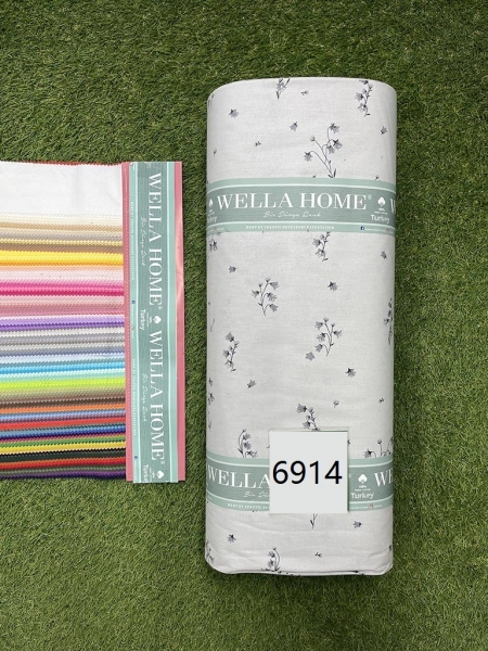 Ранфорс принт 6914 ландыши на сером фоне